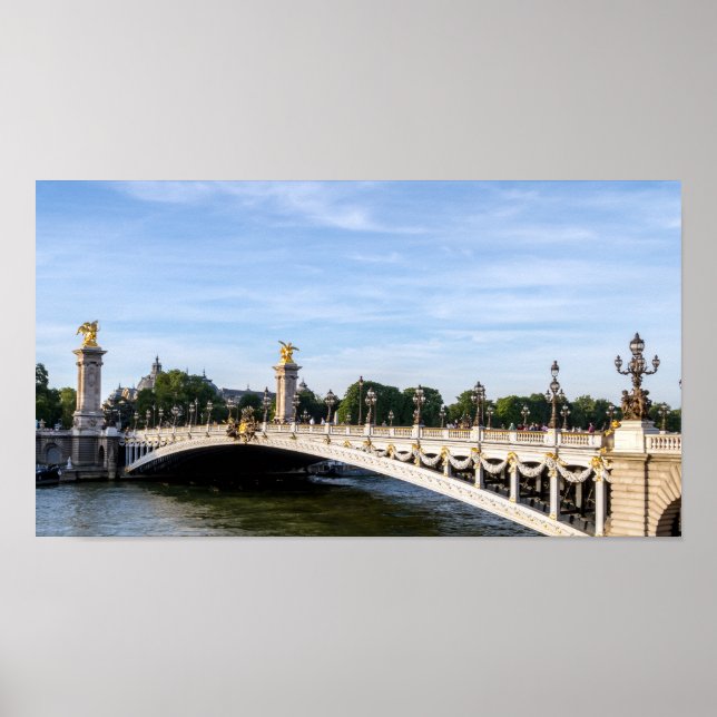 Pont Alexandre III on Seine River - Paris, France Poster (Front)