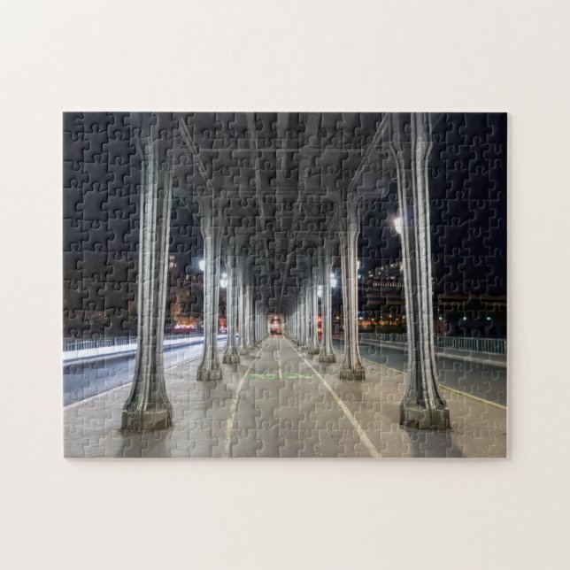 Pont de Bir-Hakeim at night - Paris, France Jigsaw Puzzle (Horizontal)