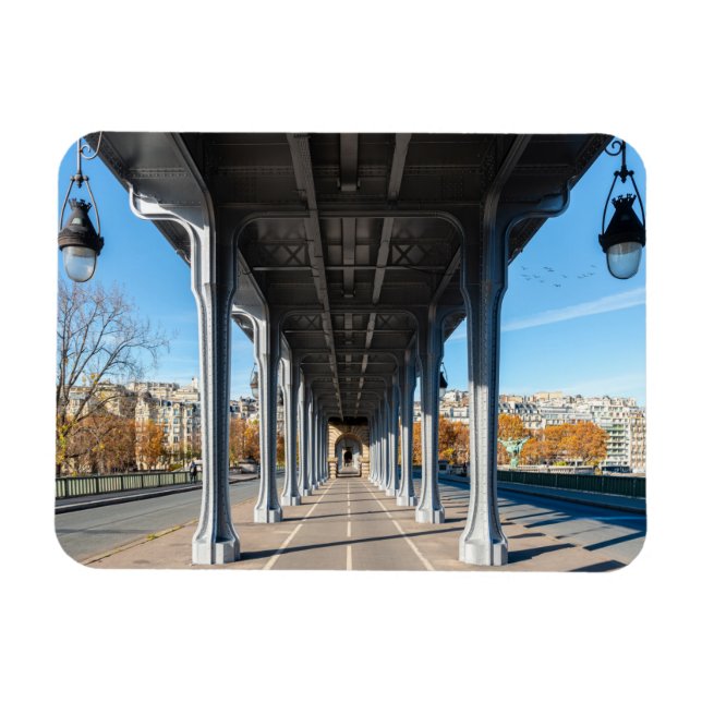 Pont de Bir-Hakeim over the Seine - Paris, France Magnet (Horizontal)
