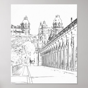 Pont de Bir-Hakeim over the Seine - Paris, France Poster