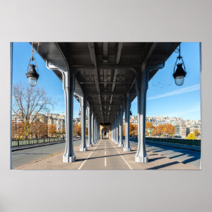 Pont de Bir-Hakeim over the Seine - Paris, France Poster