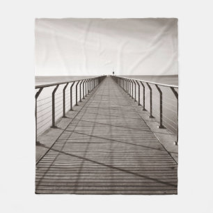 Pont Del Petroli at sunrise in Barcelona in Spaina Fleece Blanket