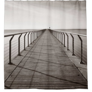 Pont Del Petroli at sunrise in Barcelona in Spaina Shower Curtain