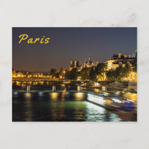 Pont des arts at nightfall - Paris, France Postcard