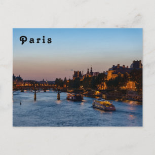 Pont des arts at nightfall - Paris, France Postcard