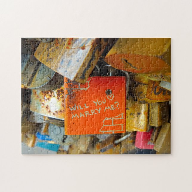 Pont des Arts Love Locks Paris. Jigsaw Puzzle (Horizontal)