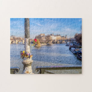Pont des Arts on Valentine's day - Paris, France Jigsaw Puzzle