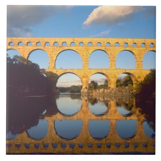 Pont du Gard, Gardon River, Gard, Languedoc, Ceramic Tile (Front)