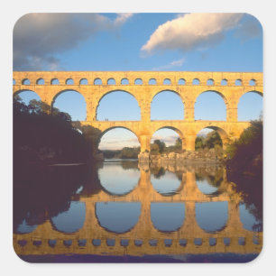 Pont du Gard, Gardon River, Gard, Languedoc, Square Sticker