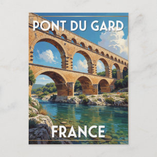 Pont Du Gard Roman Bridge France Scenic Landscape Postcard