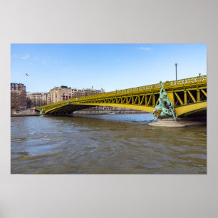 Pont Mirabeau over the Seine - Paris France. Poster