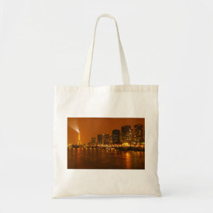 Pont Mirabeau Paris France Night Skyline Panorama Tote Bag
