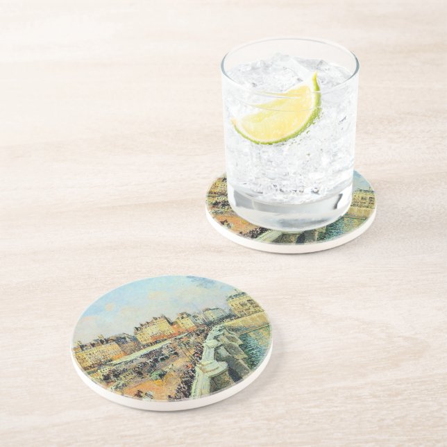 Pont Neuf, Afternoon, Sunlight Camille Pissarro    Coaster (Side)