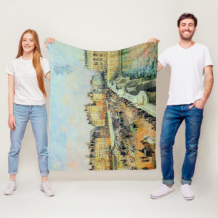 Pont Neuf, Afternoon, Sunlight Camille Pissarro  Fleece Blanket