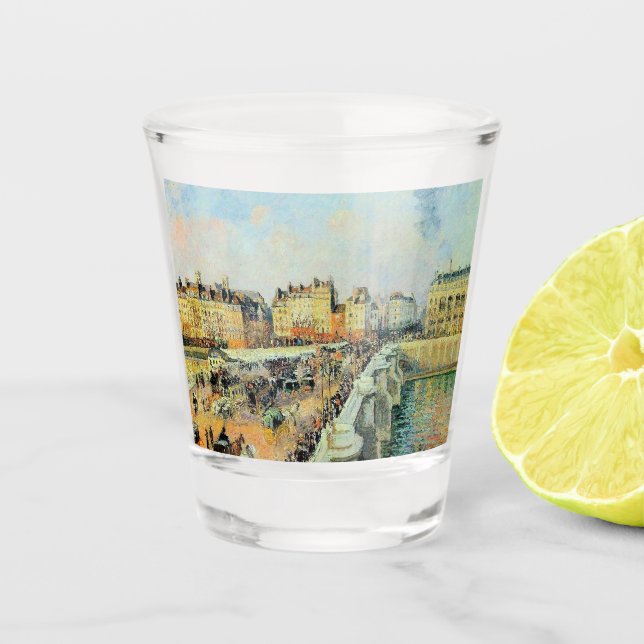Pont Neuf, Afternoon, Sunlight Camille Pissarro   Shot Glass (Front)
