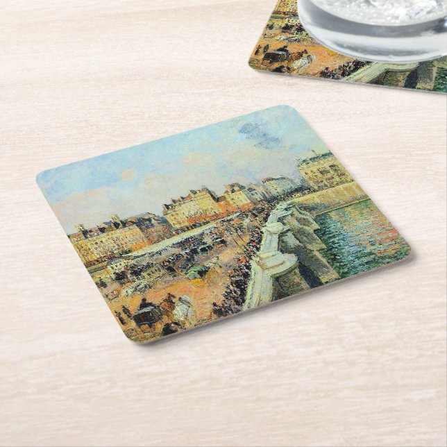 Pont Neuf, Afternoon, Sunlight Camille Pissarro    Square Paper Coaster (Angled)