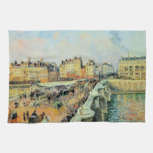 Pont Neuf, Afternoon, Sunlight Camille Pissarro    Tea Towel