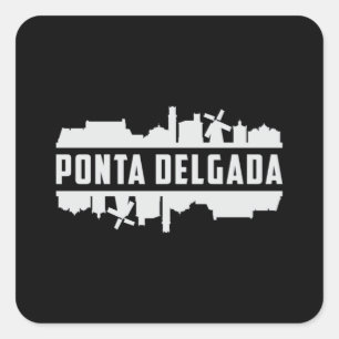 Ponta Delgada Portugal City Skyline Cityscape Gift Square Sticker