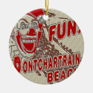 Pontchartrain Beach Clown Ceramic Tree Decoration