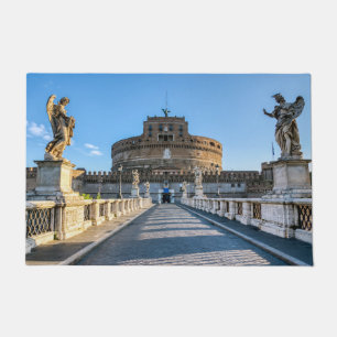Ponte and Castle Sant'Angelo - Rome, Italy Doormat