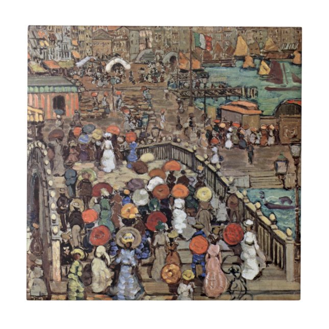 Ponte Della Paglia, Venice by Maurice Prendergast Ceramic Tile (Front)