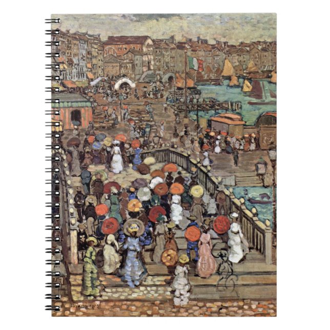 Ponte Della Paglia, Venice by Maurice Prendergast Notebook (Front)