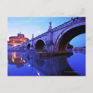 Ponte Sant' Angelo and Castel Sant' Angelo over Postcard