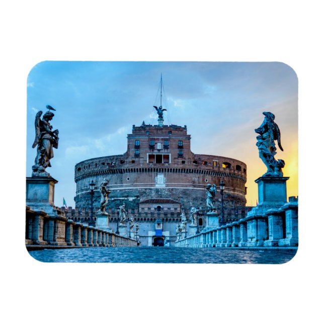 Ponte Sant'Angelo at dawn - Rome Italy Magnet (Horizontal)