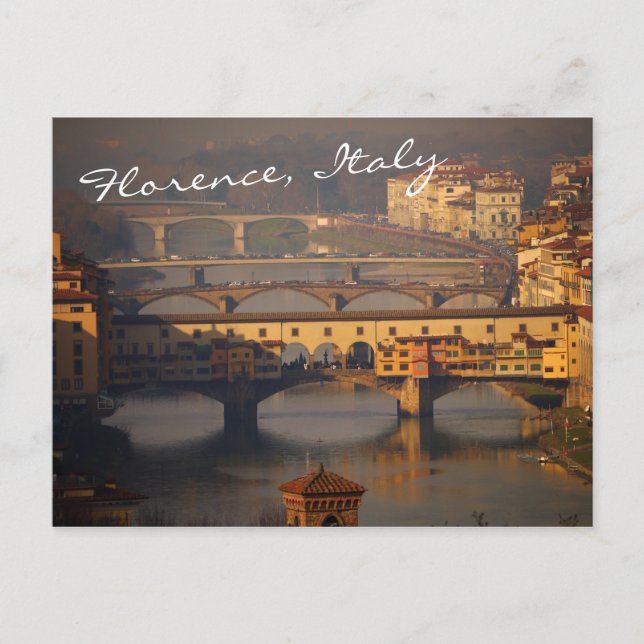 Ponte Vecchio and Bridges of Florence, Italy Postcard (Front)