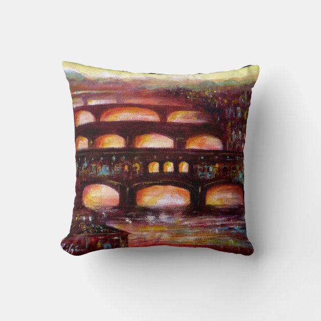 Ponte Vecchio and Other Bridges of Florence Cushion (Front)