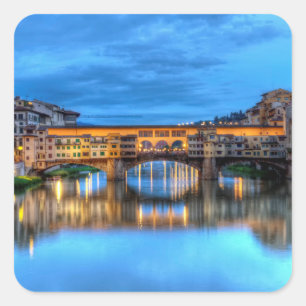 Ponte vecchio bridge in Florence, Italy Square Sticker