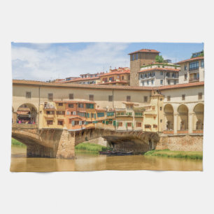 Ponte vecchio by day, Florence or Firenze, Italia Tea Towel