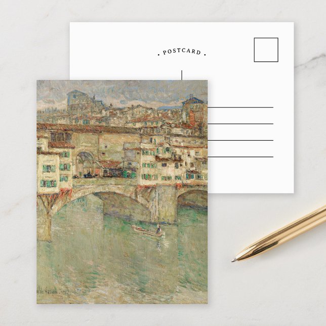 Ponte Vecchio | Childe Hassam Postcard (Creator Uploaded)