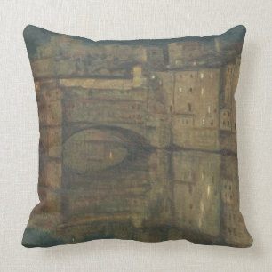 Ponte Vecchio, Florence (oil on canvas) Cushion