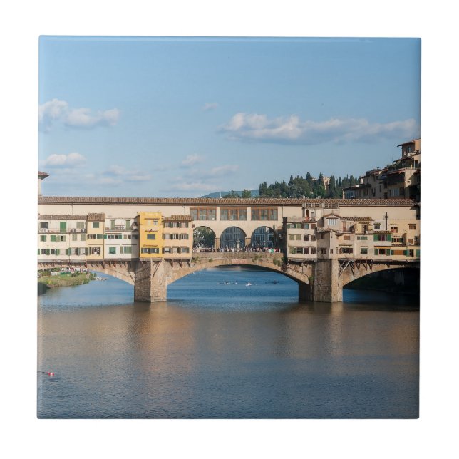 Ponte Vecchio old bridge - Florence, Italy Ceramic Tile (Front)