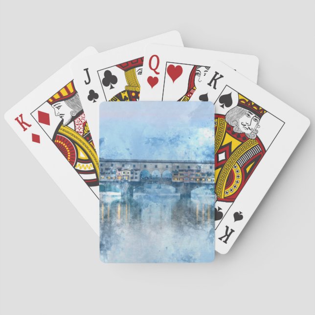 Ponte Vecchio on the river Arno in Florence, Italy Playing Cards (Back)