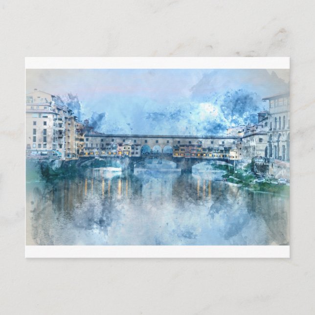 Ponte Vecchio on the river Arno in Florence, Italy Postcard (Front)