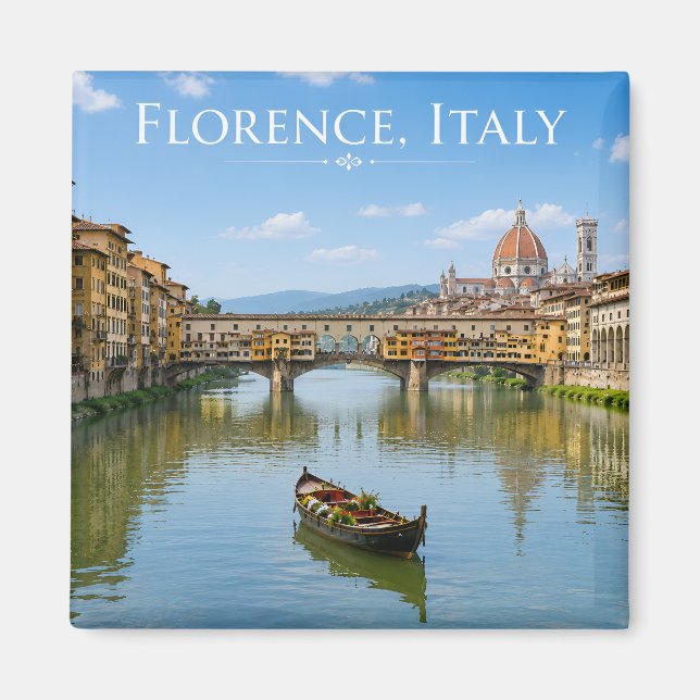 Ponte Vecchio Romantic Cityscape Artwork Magnet (Front)