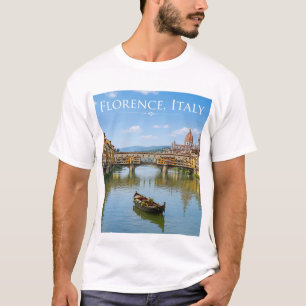 Ponte Vecchio Romantic Cityscape Artwork T-Shirt