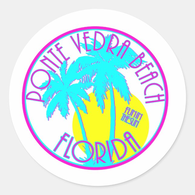 Ponte Vedra Beach Florida Classic Round Sticker (Front)