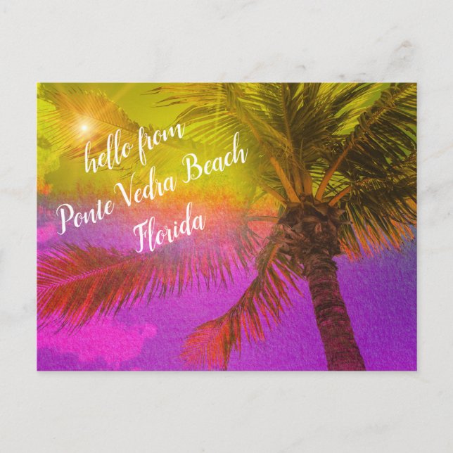 Ponte Vedra Beach Florida Palm Tree Postcard (Front)