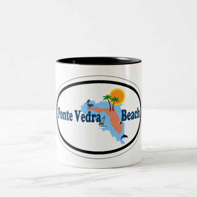 Ponte Vedra Beach. Two-Tone Coffee Mug (Center)