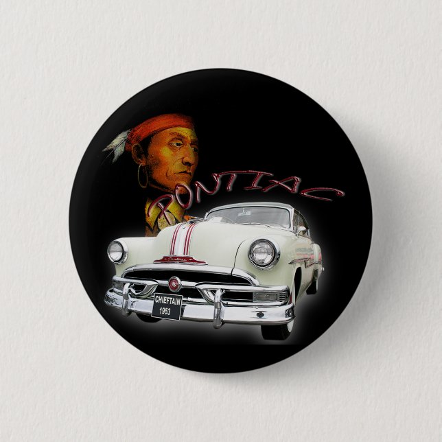 pontiac chieftain 1953 6 cm round badge (Front)