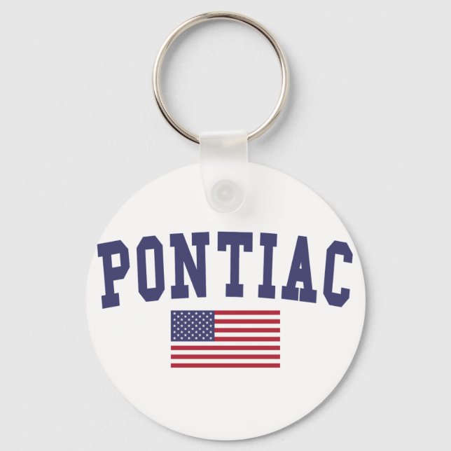 Pontiac US Flag Key Ring (Front)