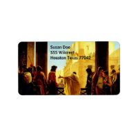 Pontius Pilate presenting a scourged Jesus Label