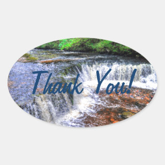 Pontneddfechan Falls Walking Trail Thank You Oval Sticker
