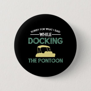 Pontoon Boat Captain Boating 6 Cm Round Badge