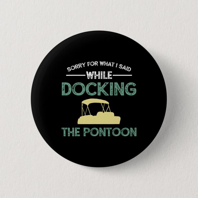 Pontoon Boat Captain Boating  6 Cm Round Badge (Front)