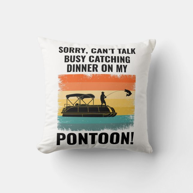 Pontoon boat Captain Boating Pontooning Fishing Cushion (Front)