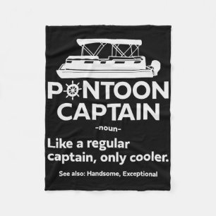 Pontoon Boat Captain Dad Funny Sailing And Boating Fleece Blanket